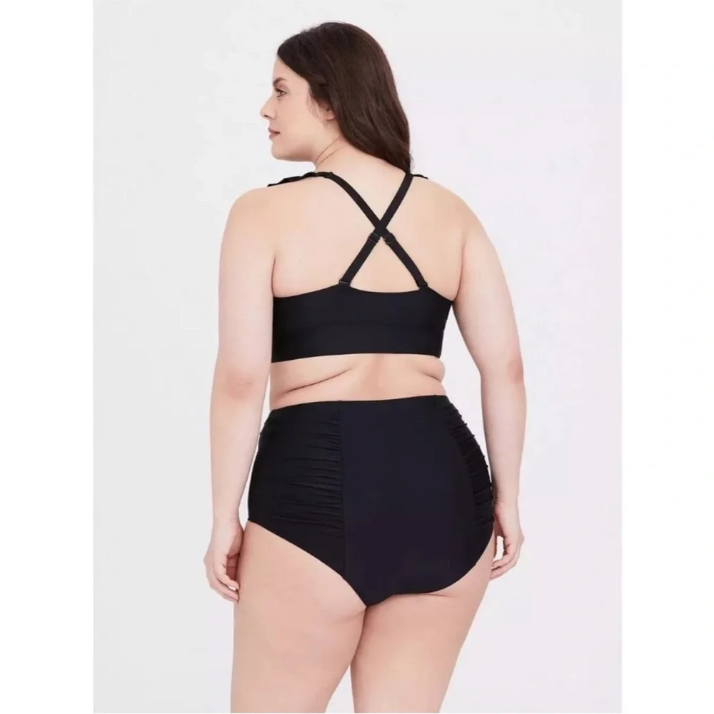 Torrid Black‎ Ruffled Bikini Top and Bottom Size 3X and 4X